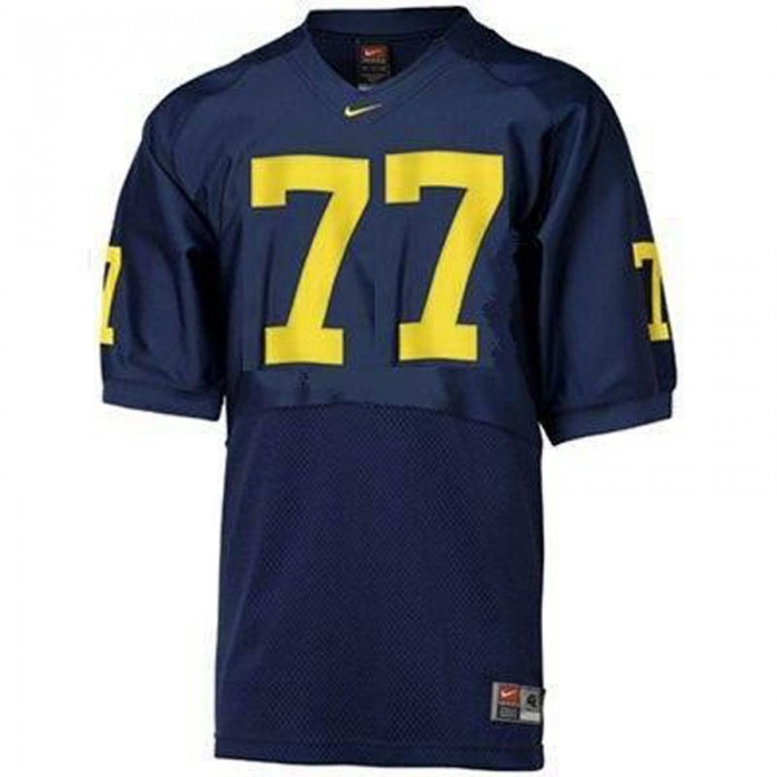 Michigan Wolverines #77 Jake Long Blue Football For Men Jersey