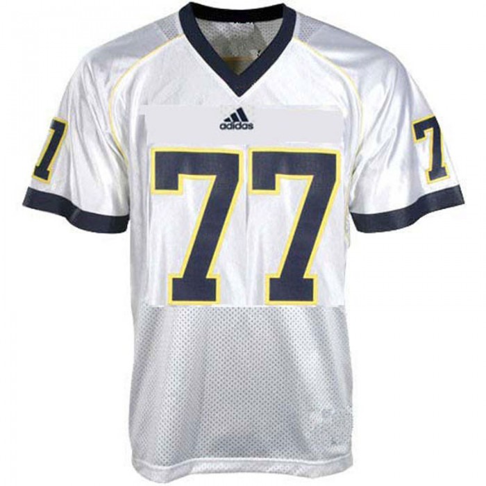 Michigan Wolverines #77 Taylor Lewan White Football For Men Jersey