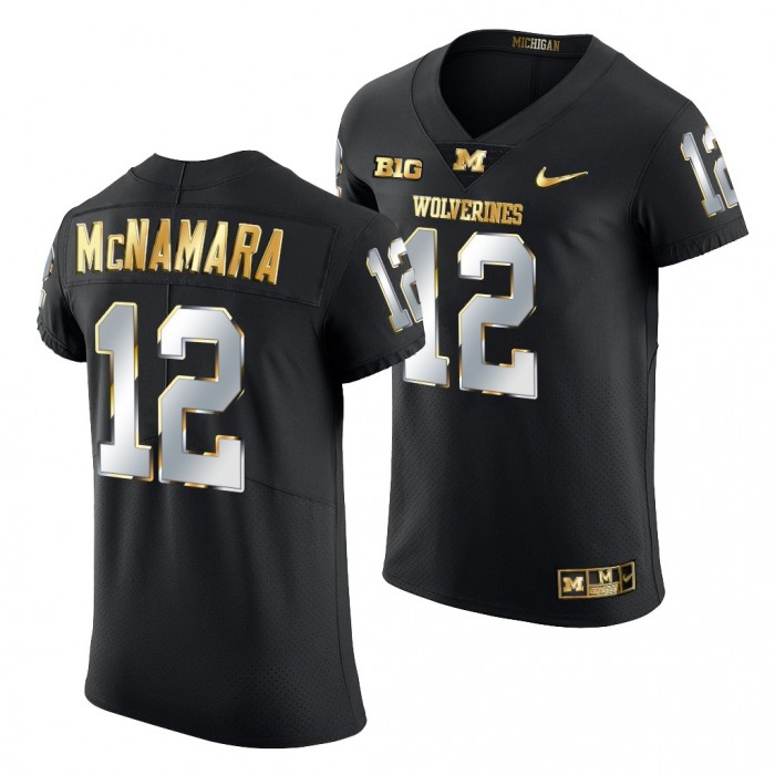 Michigan Wolverines Cade McNamara Jersey Black Golden Edition