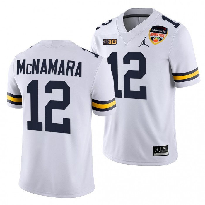 Cade McNamara Michigan Wolverines 2021 Orange Bowl White College Football Playoff 12 Jersey Men