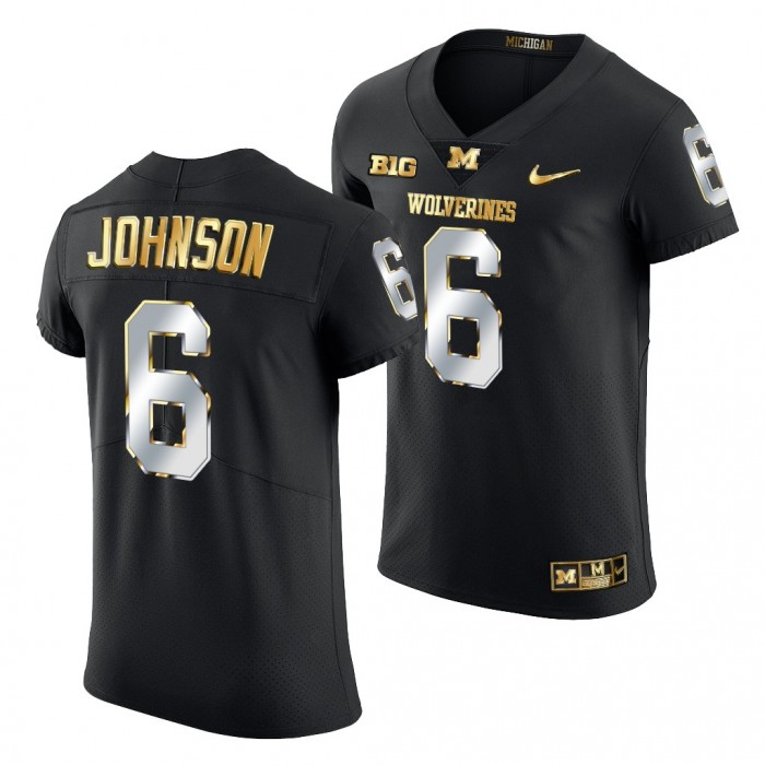 Michigan Wolverines Cornelius Johnson Jersey Black Golden Edition