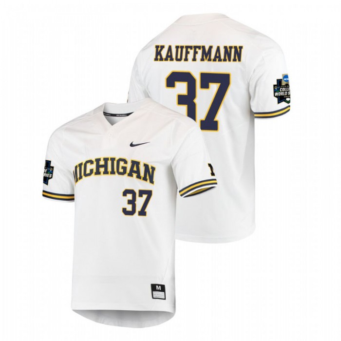 Michigan Wolverines Karl Kauffmann White 2019 World Series Jersey