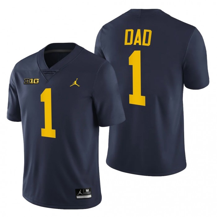 2022 Fathers Day Gift Michigan Wolverines Greatest Dad Jersey Navy