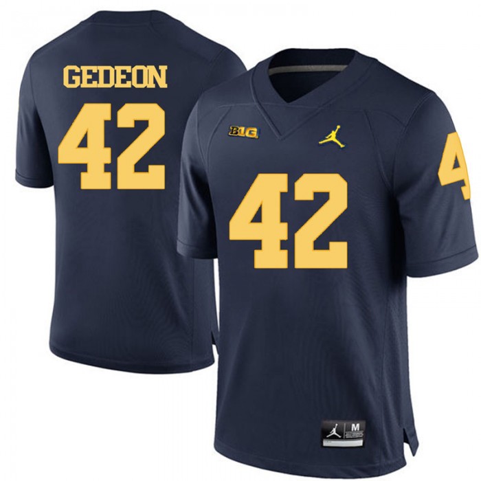 Michigan Wolverines Ben Gedeon Navy Blue College Football Jersey