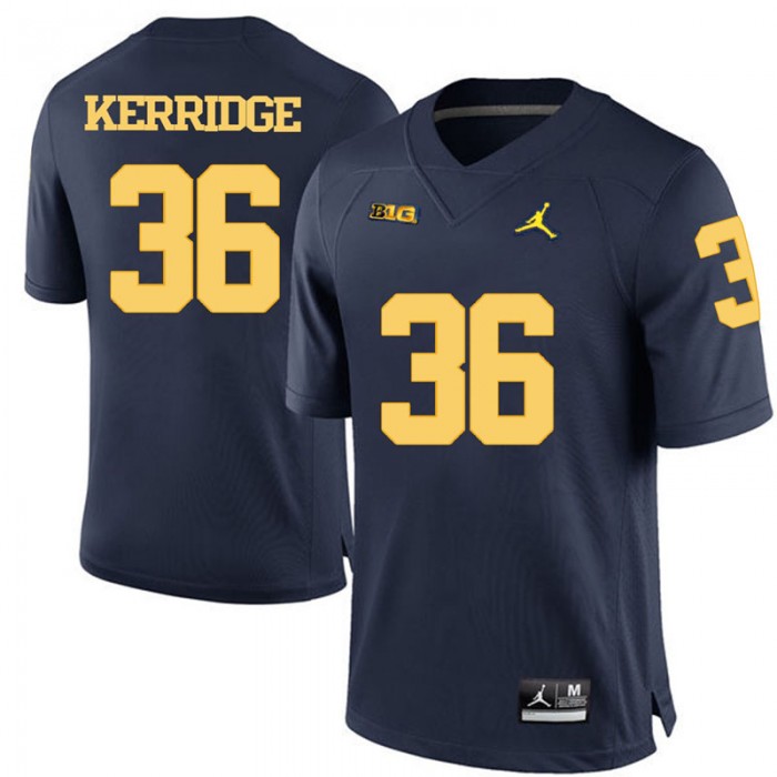 Michigan Wolverines Joe Kerridge Navy Blue College Football Jersey