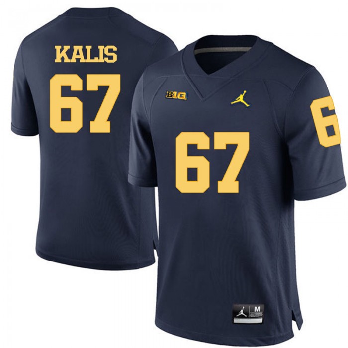 Michigan Wolverines Kyle Kalis Navy Blue College Football Jersey