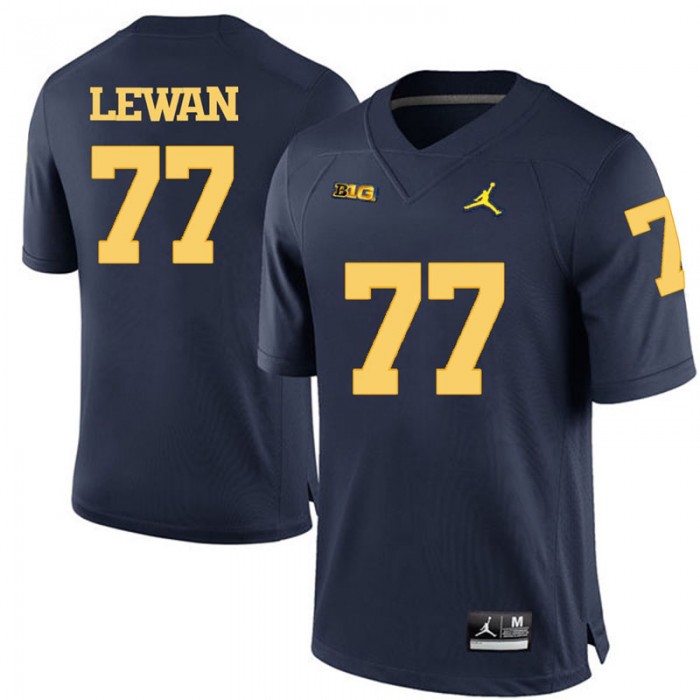 Michigan Wolverines Taylor Lewan Navy Blue College Football Jersey