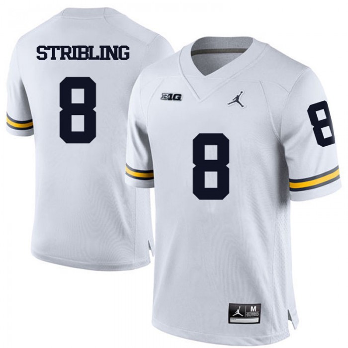 Michigan Wolverines Channing Stribling White College Football Jersey