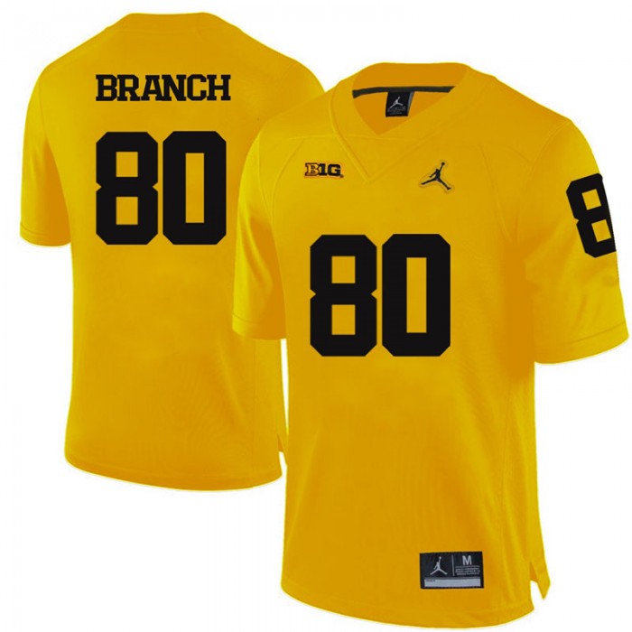 Michigan Wolverines Alan Branch Yellow College Football Jersey