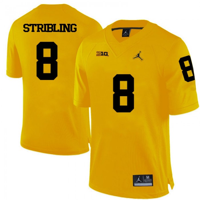 Michigan Wolverines Channing Stribling Yellow College Football Jersey