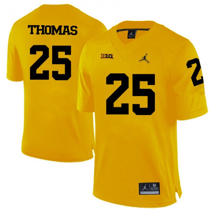 Michigan Wolverines Dymonte Thomas Yellow College Football Jersey