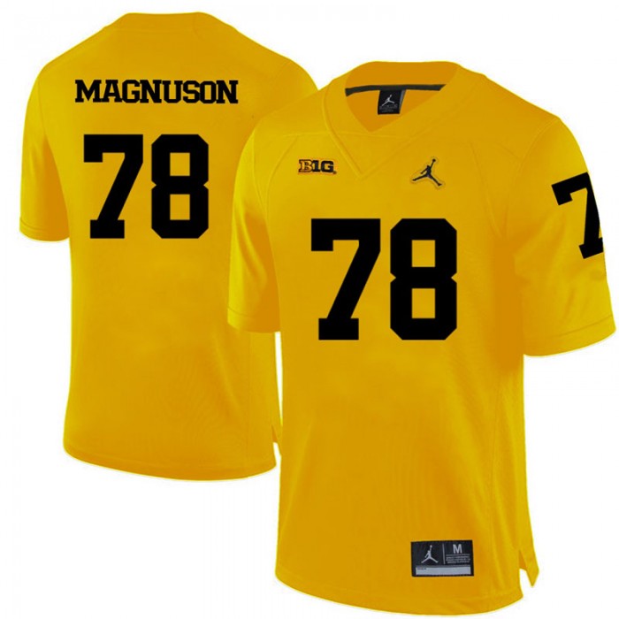 Michigan Wolverines Erik Magnuson Yellow College Football Jersey