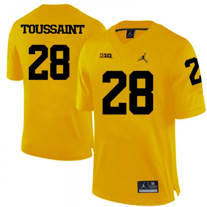 Michigan Wolverines Fitzgerald Toussaint Yellow College Football Jersey