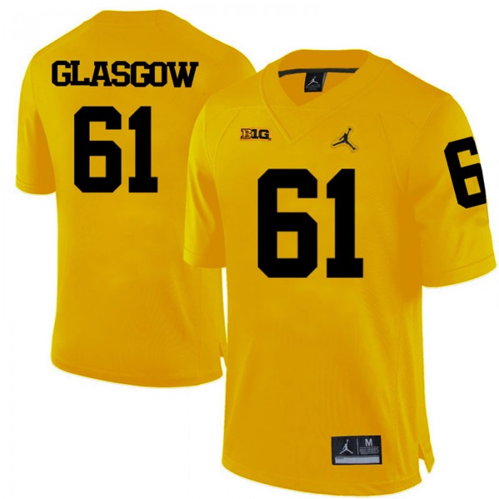 Michigan Wolverines Graham Glasgow Yellow College Football Jersey