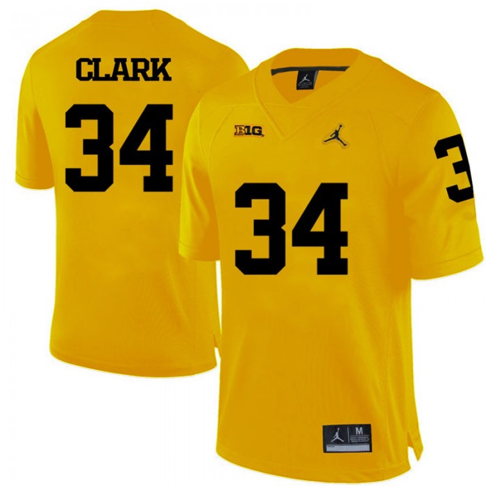Michigan Wolverines Jeremy Clark Yellow College Football Jersey