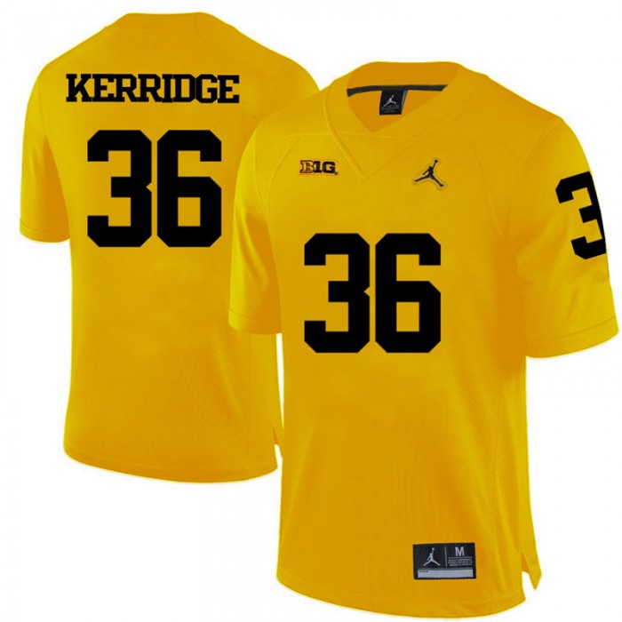 Michigan Wolverines Joe Kerridge Yellow College Football Jersey