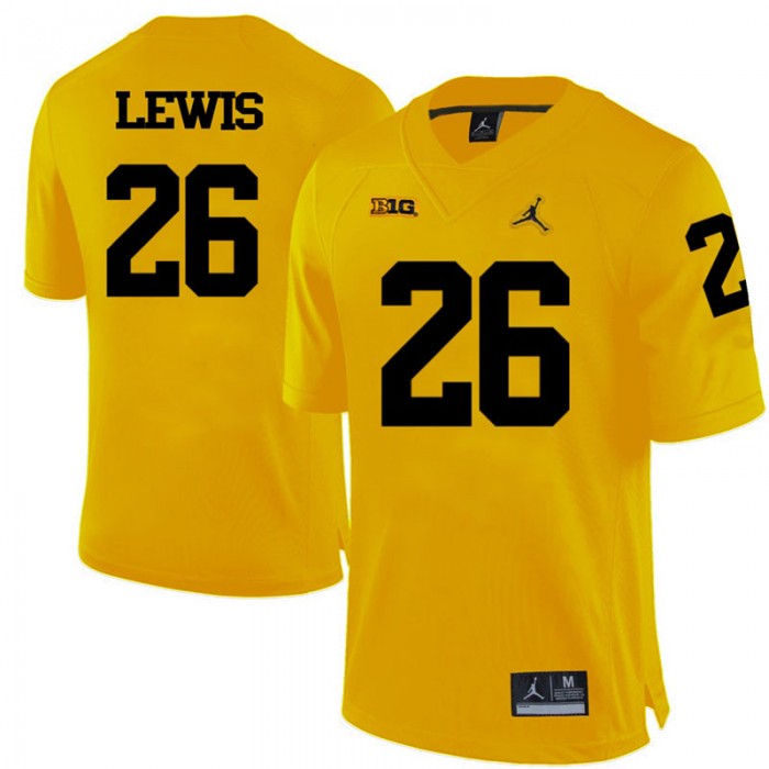 Michigan Wolverines Jourdan Lewis Yellow College Football Jersey