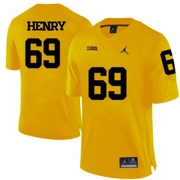 Michigan Wolverines Willie Henry Yellow College Football Jersey