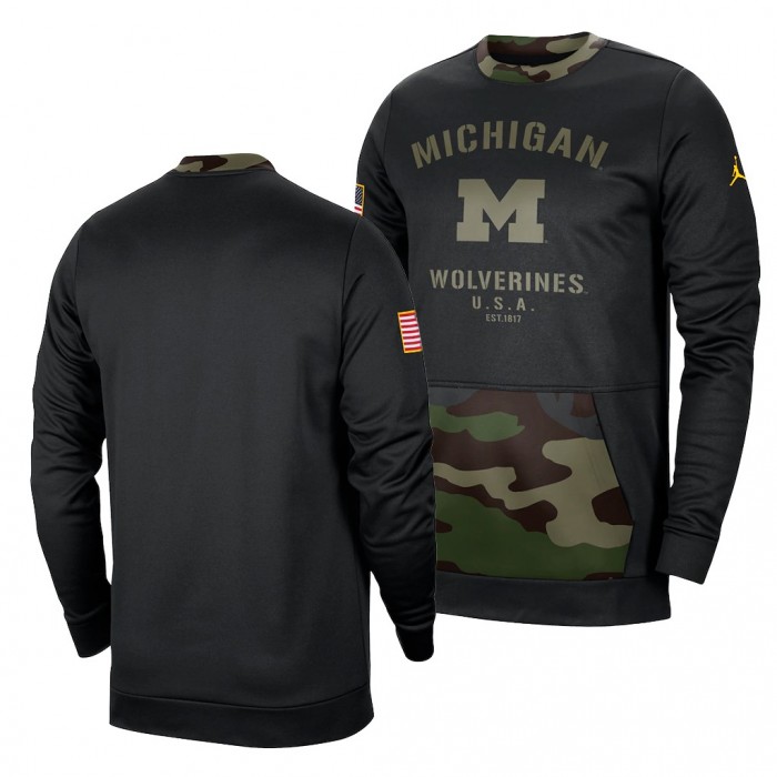 Michigan Wolverines Camo Veterans Day 2021 Military Appreciation Sweatshirt