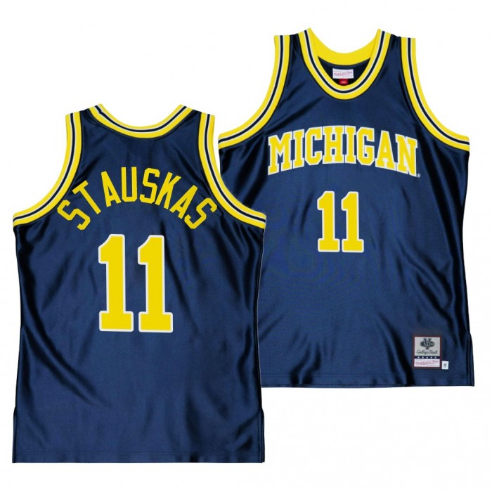 Nik Stauskas Michigan Wolverines Throwback Alumni Basketball Jersey-Navy