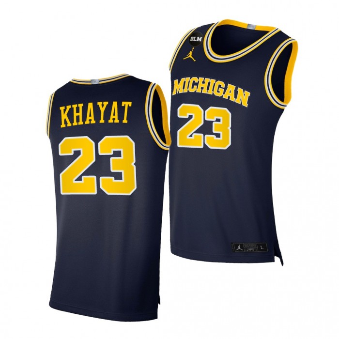Youssef Khayat #23 Michigan Wolverines College Basketball Jersey Navy