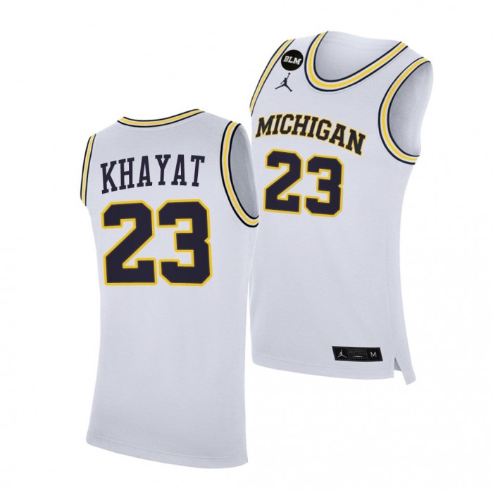 Youssef Khayat #23 Michigan Wolverines College Basketball Jersey White