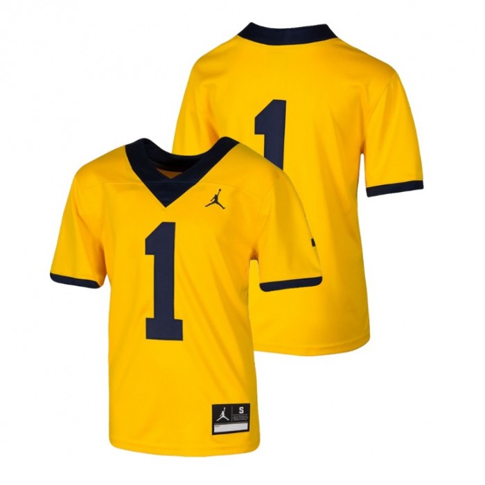 Youth Michigan Wolverines Maize College Football Team Replica Jersey