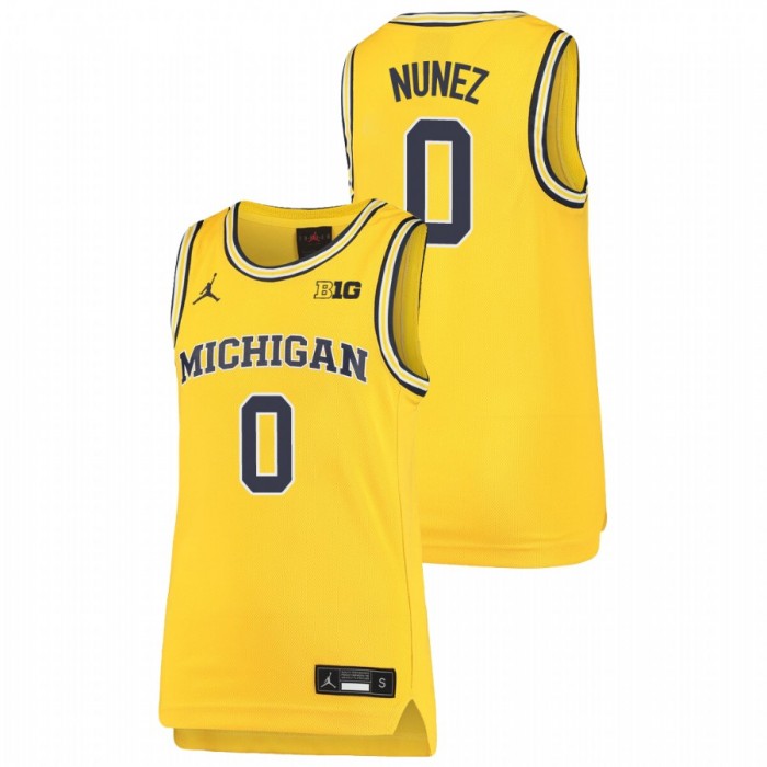 Michigan Wolverines Adrien Nunez Jersey Basketball Maize Replica Youth