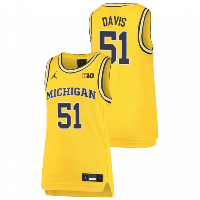Michigan Wolverines Austin Davis Jersey Basketball Maize Replica Youth