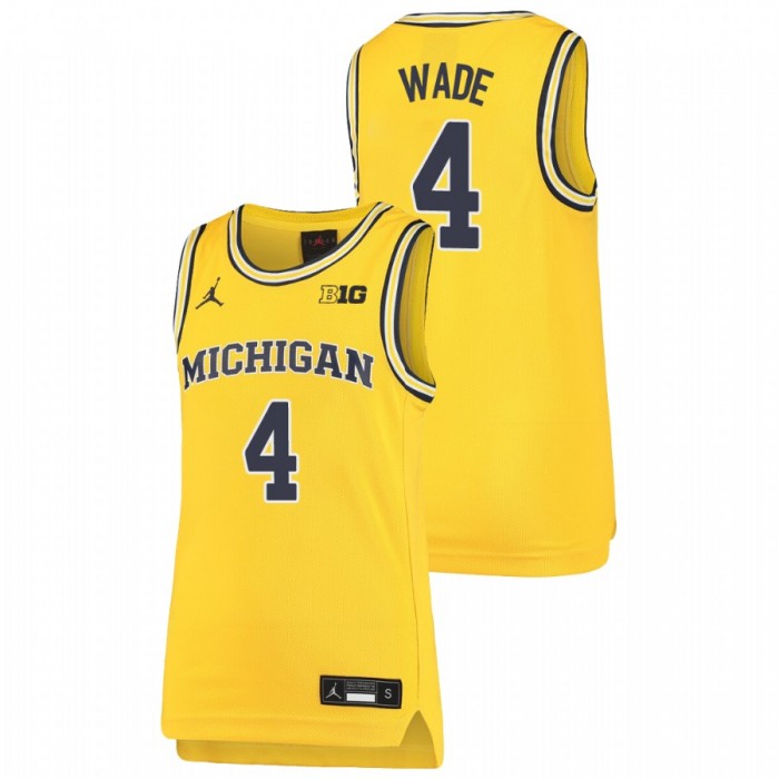 Michigan Wolverines Brandon Wade Jersey Basketball Maize Replica Youth
