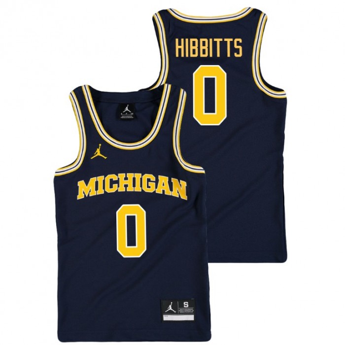 Youth Michigan Wolverines College Basketball Jordan Navy Brent Hibbitts Replica Jersey