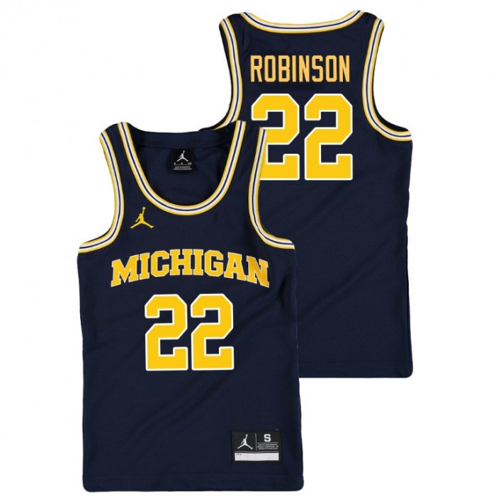 Youth Michigan Wolverines College Basketball Jordan Navy Duncan Robinson Replica Jersey