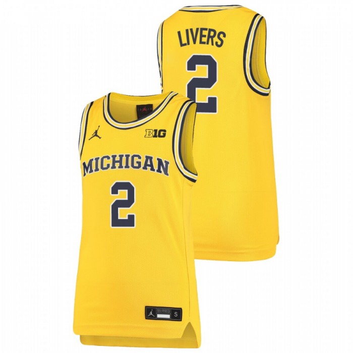 Michigan Wolverines Isaiah Livers Jersey Basketball Maize Replica Youth