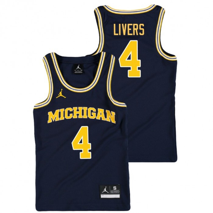 Youth Michigan Wolverines College Basketball Jordan Navy Isaiah Livers Replica Jersey