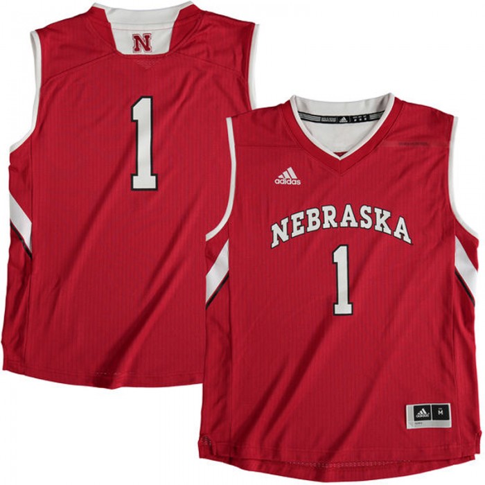 Nebraska Cornhuskers #1 Scarlet Basketball Youth Jersey
