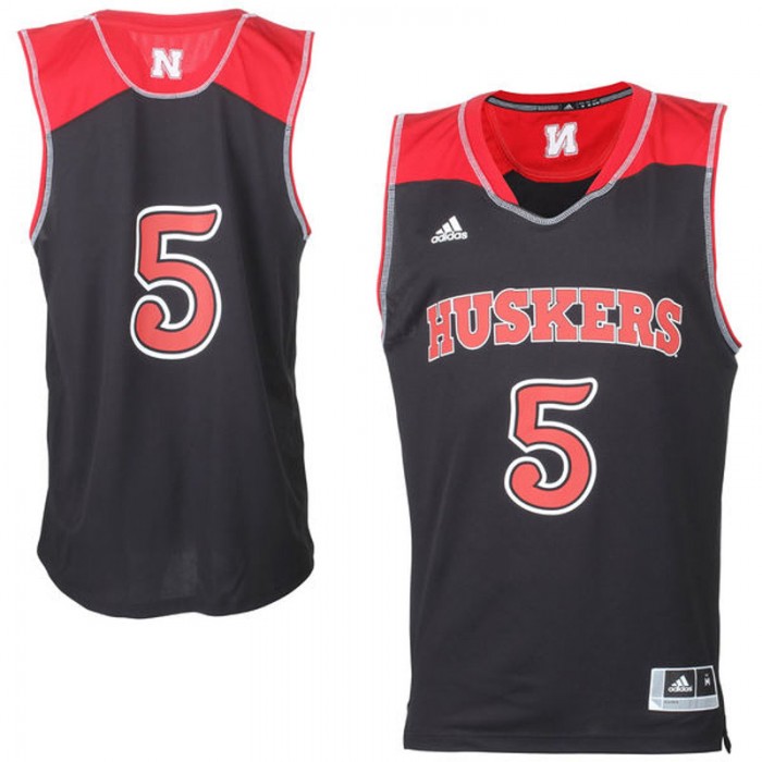 Nebraska Cornhuskers #5 Black Basketball For Men Jersey