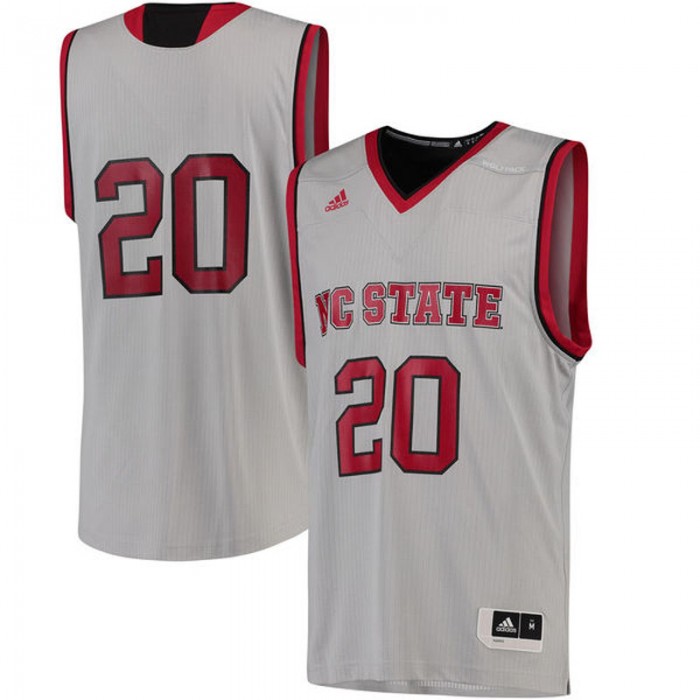 North Carolina State Wolfpack #20 Gray Basketball For Men Jersey