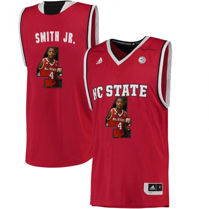 Male North Carolina State Wolfpack Dennis Smith Jr. Red Basketball Jersey With Player Pictorial ACC