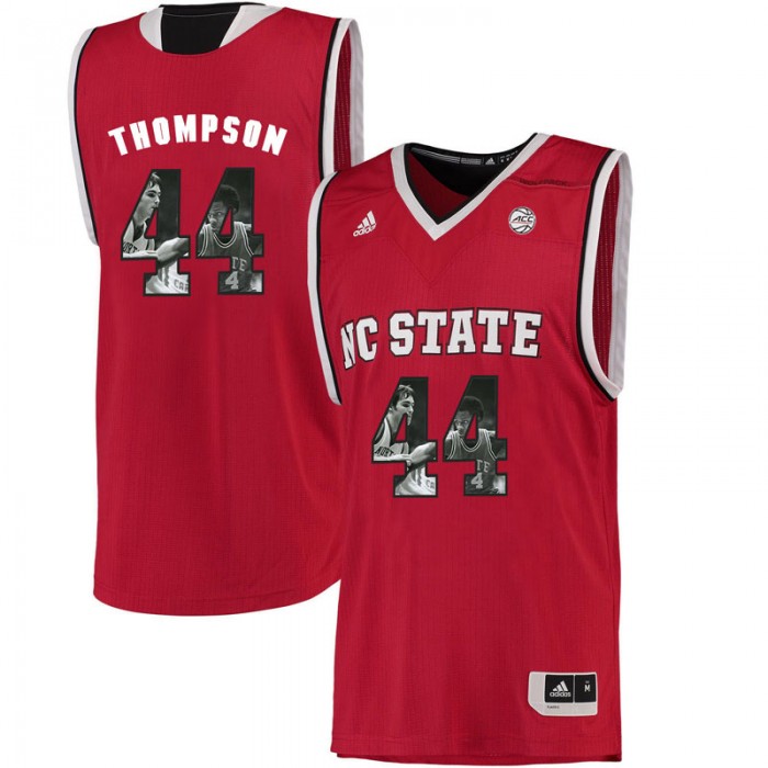 Male North Carolina State Wolfpack David Thompson Red Basketball Jersey With Player Pictorial ACC