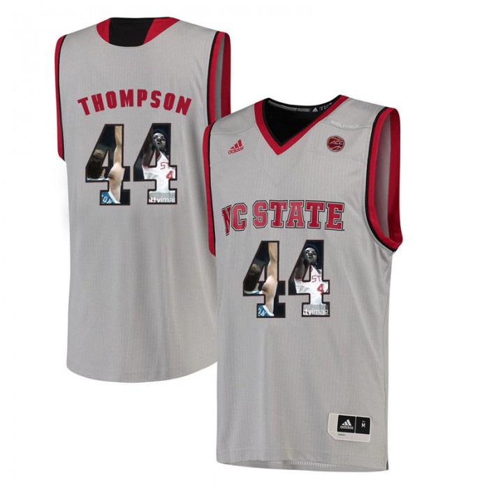 Male North Carolina State Wolfpack David Thompson White Basketball Jersey With Player Pictorial ACC