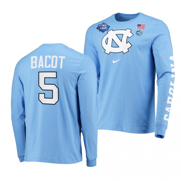 2022 March Madness Final Four North Carolina Tar Heels Armando Bacot Long Sleeve T-Shirt-Blue