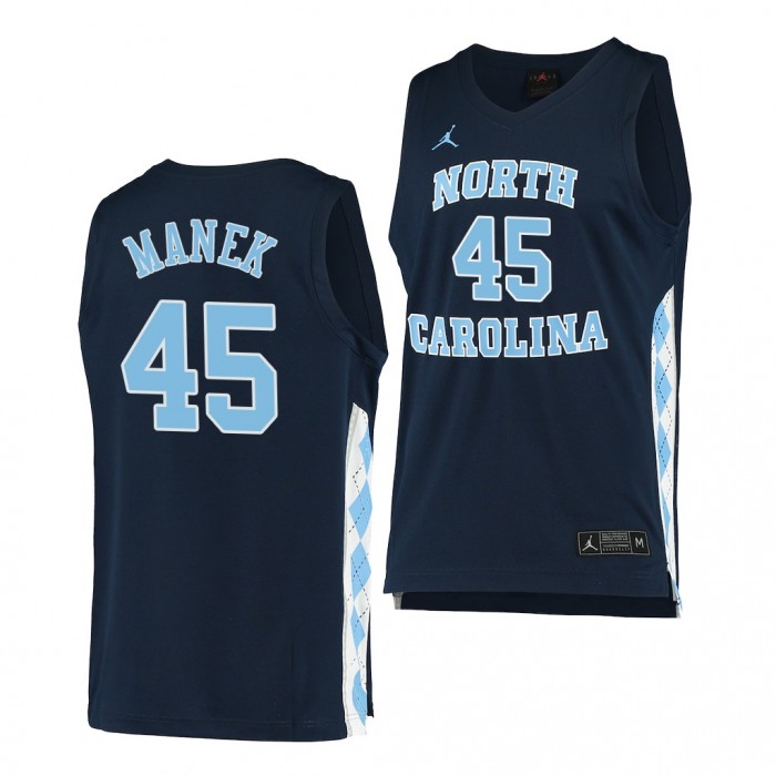 Brady Manek #45 North Carolina Tar Heels College Basketball Navy Jersey 2022 Alternate