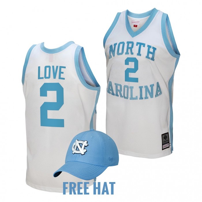 Caleb Love North Carolina Tar Heels 2022 Hardwood Classics White Basketball Jersey Free Hat