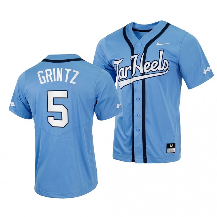 North Carolina Tar Heels Eric Grintz 2022 College Baseball Blue #5 Jersey