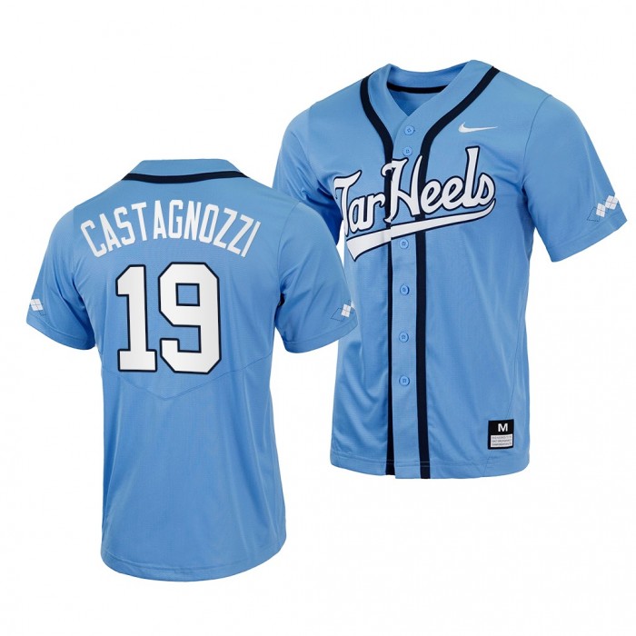 North Carolina Tar Heels Johnny Castagnozzi 2022 College Baseball Blue #19 Jersey