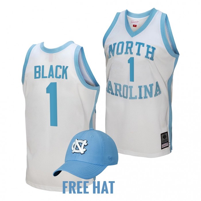 Leaky Black North Carolina Tar Heels 2022 Hardwood Classics White Basketball Jersey Free Hat