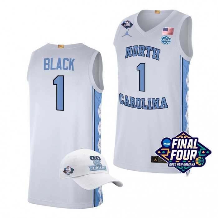 Leaky Black 2022 March Madness Final Four North Carolina Tar Heels #1 White Basketball Jersey