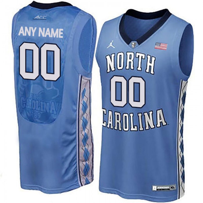 Male North Carolina Tar Heels #00 Blue College Basketball Team Performance Customized Jersey