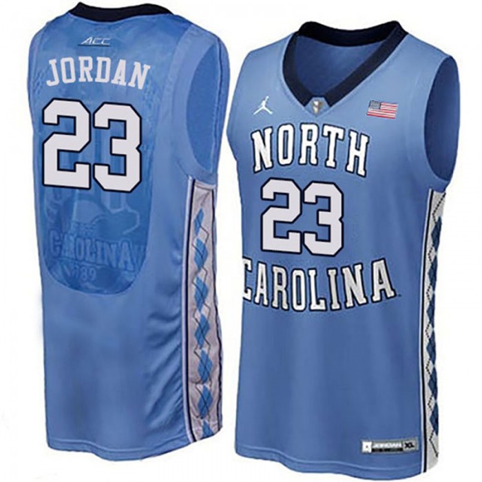 Male Michael Jordan North Carolina Tar Heels Blue NCAA High-School Basketball NBA Player Jersey