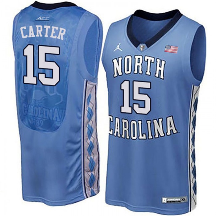 Male Vince Carter North Carolina Tar Heels Blue NCAA High-School Basketball NBA Player Jersey
